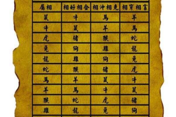 十二生肖配对表年龄 十二生肖配对表年龄