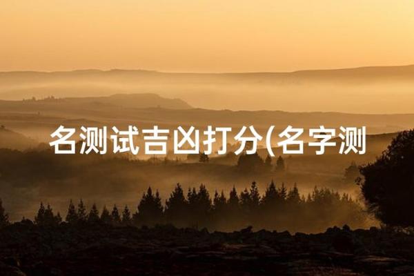 权威姓名测试打分,名字打分测试免费 权威姓名测试打分,名字打分测试免费