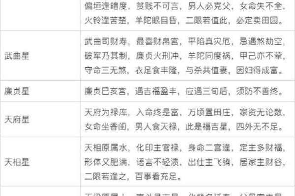 紫薇斗数星盘名称