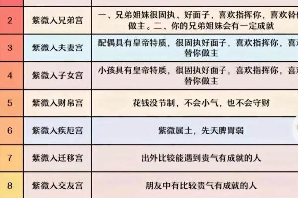 紫薇斗数排位