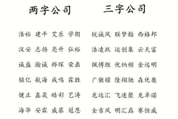 公司名字免费测试大全