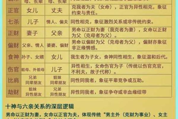 八字十神——家族关系谱