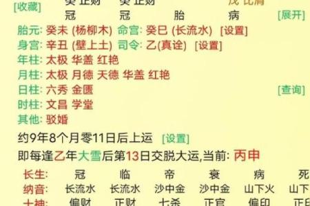 八字财富对照表