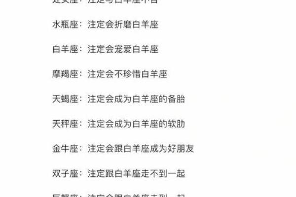 白羊座最不适合和什么星座在一起