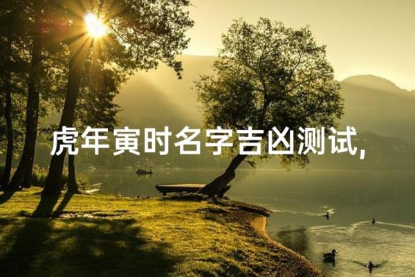 名字测试虎年吉凶打分