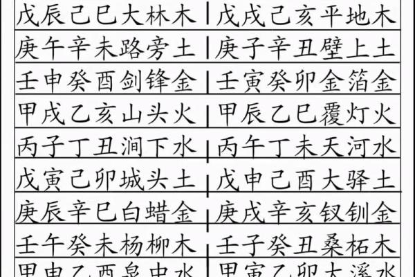 八字纳音五行解析